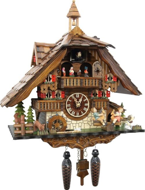 Cuckoo-Palace Large German Cuckoo Clock - The Seesaw Mill Chalet with Quartz ...
