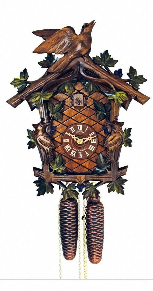 Cuckoo Clock - 1-Day Traditional with Birds & Berries - Schneider