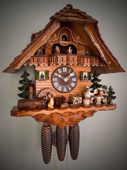 cuckoo clock black forest 8 day original germany music beer drinker beer garden