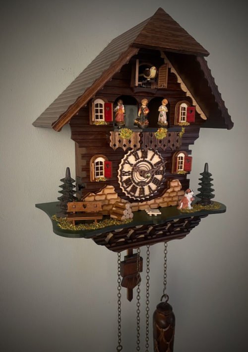cuckoo clock black forest quartz german music quarz chalet new