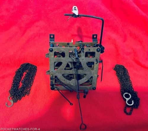 CUCKOO CLOCK MOVEMENT SET OF 70" CHAINS, HANDS & BIRD INCLUDED NEEDS SERVICE