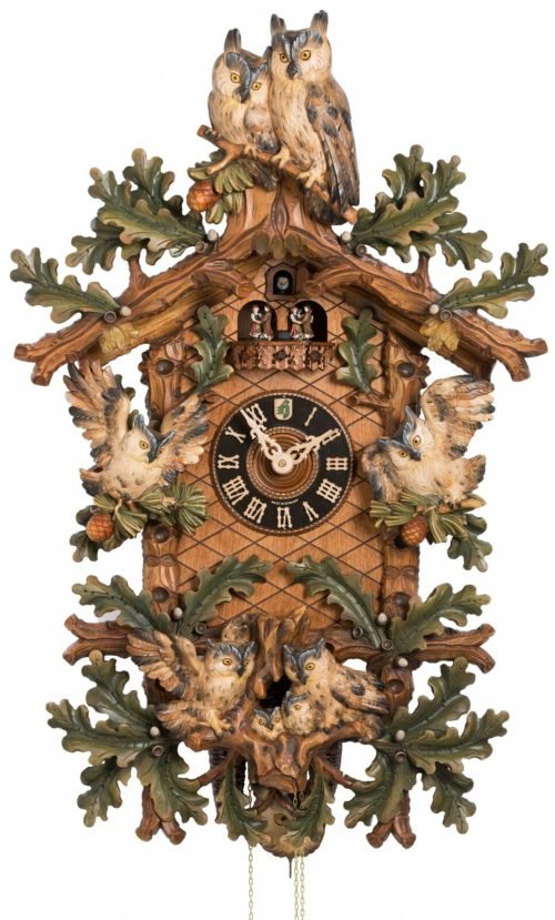 Cuckoo Clock of the year 2019 Owls, birds with nest HO 8639/8Tbu NEW