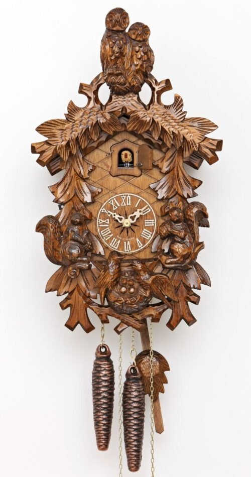 Cuckoo Clock Owls, squirrels, Nest KA 1626 EX NEW