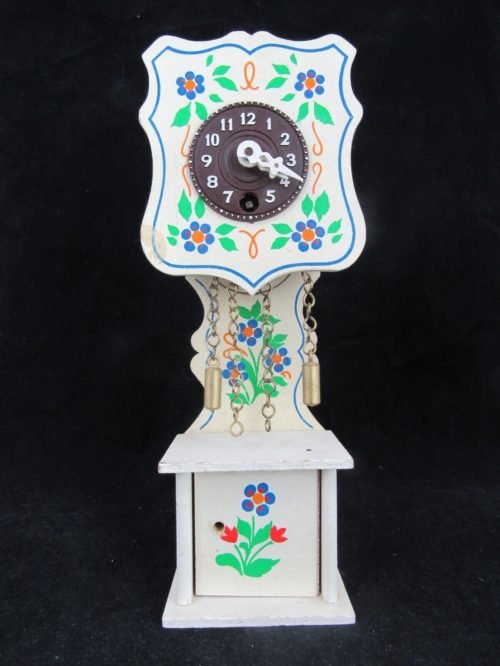 Cuckoo Clocks Miniature Mini Black Forest Germany Wind Grandfather RUNS white