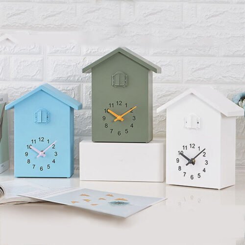 Cuckoo Quartz Wall Clock Wooden Silent Non-Ticking Battery Modern Living Room