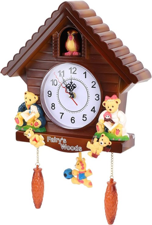 Cuckoo Wall Clock Modern Creative Pendulum Clocks Simple Wooden Hanging Clock wi