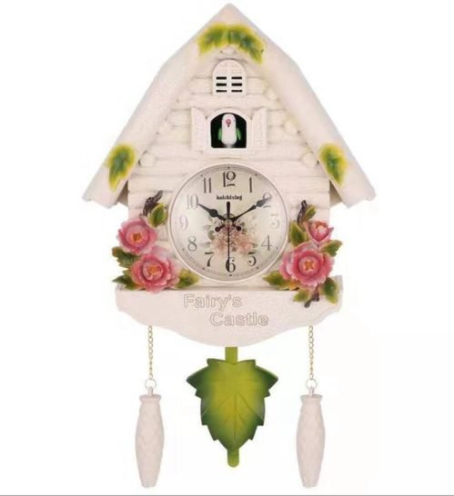 Cuckoo Wall Clock Vintage Antique Resin Hanging Clock Home Living Room Decor