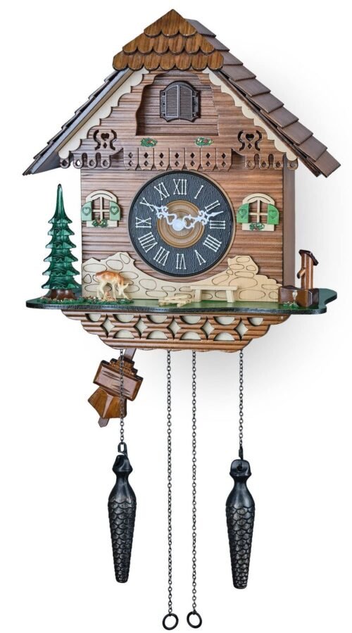 Cuckoo Wall Clock with Night Mode, Quartz Movement and Swinging Pendulum (The...