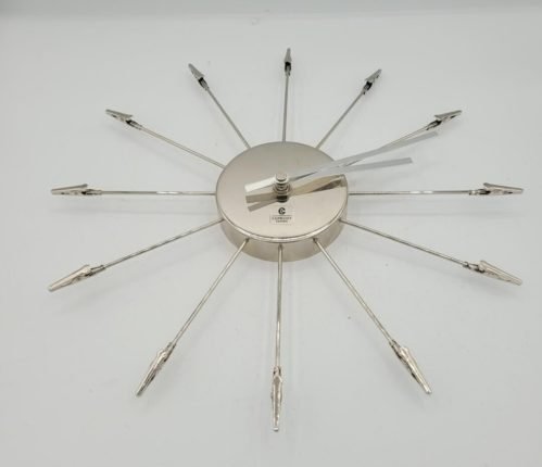 Cupecoy Solid Metal Wall Clock Picture Holder 13" modern dramatic- WORKING