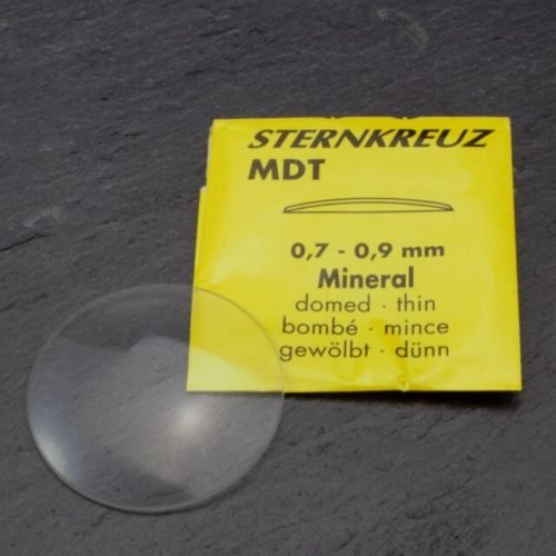 Curved mineral glass for watches, thin, thickness 0.7-0.9 mm Sizes 140-380