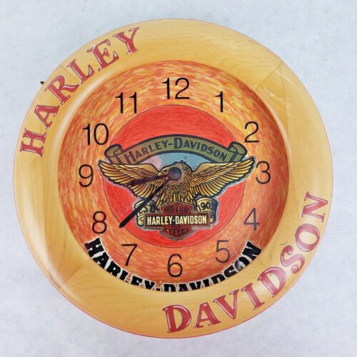 Custom Made Harley-Davidson 8" Diner/Bar Man Cave Clock - Wood Frame