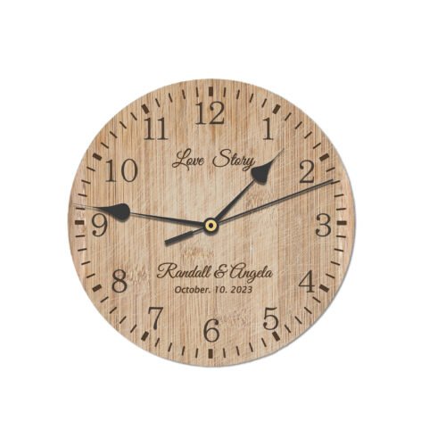 Custom Text Personalized Hanging Wall Clock Garden Home Living Room Decor