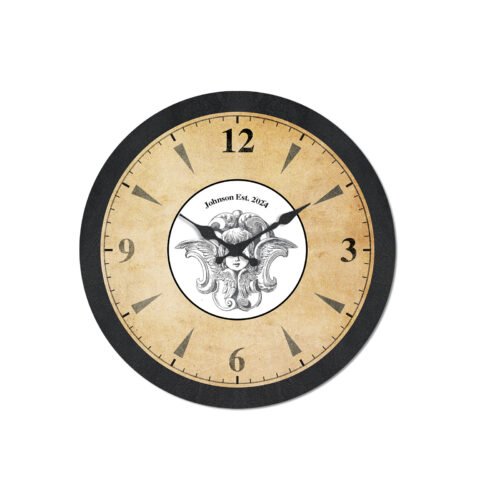 Custom Text Personalized Hanging Wall Clock Home Ornament Stores Decor Ancient