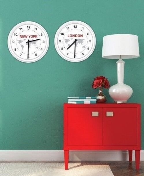 CUSTOM WALL CLOCK - World Globe Map Time Zone City Cities Location Display GIFT