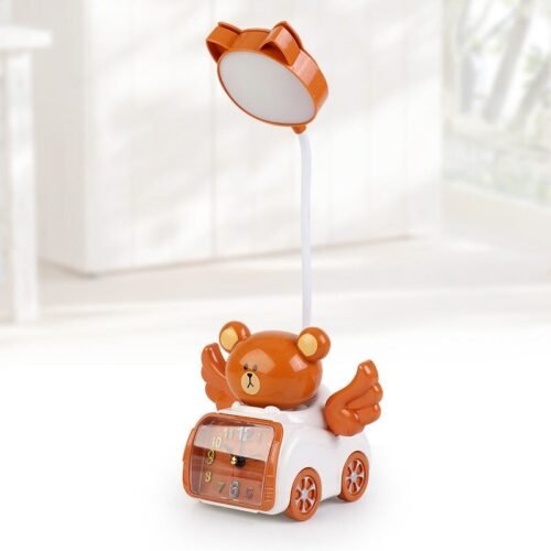 Cute Animal Alarm Clock USB Rechargeable Desktop Lamp