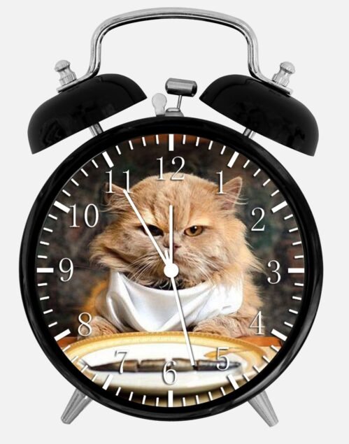 Cute Funny Cat Alarm Desk Clock 3.75" Room Office Decor E303 Nice For Gift