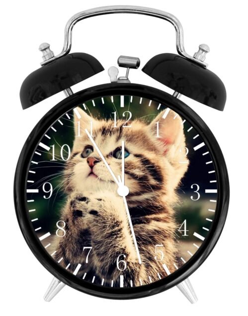 Cute Kitten Cat Alarm Desk Clock Home or Office Decor F77 Nice Gift