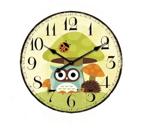 Cute Mushrooms Animal 12" Wall Clock Family Decoration French Country 12-Inch...
