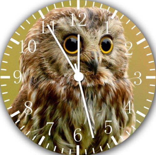 Cute Owl Frameless Borderless Wall Clock Nice For Gifts or Decor E236