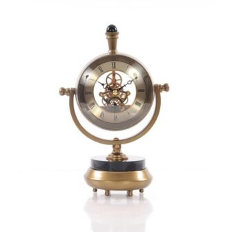 Dahlia Abstract Brass Table Clock