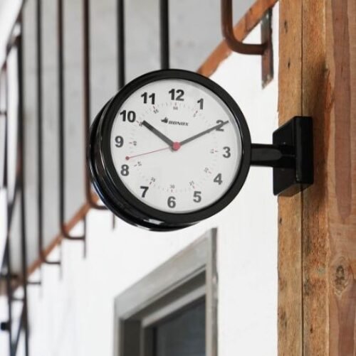 Dalton Double-Face Wall Clock, Height 205mm, Width 285mm, Depth 90mm, S624-659BK