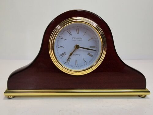 Danbury Clock Company Wood Quartz Desk Mantle Clock German Movement 7 3/4" EC