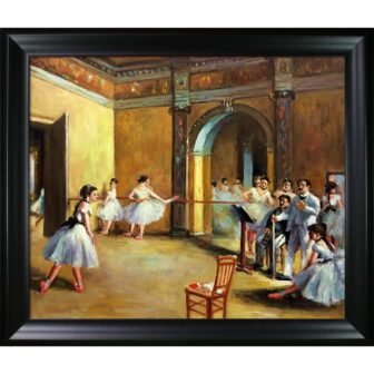 Dance Studio at the Opera by Edgar Degas Black Matte Framed People