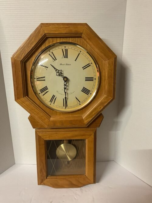Daniel Dakota Vintage Quartz Westminster Chime Wall Clock Oak Wood