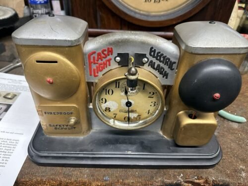 Darche Bank Safety Deposit Alarm Clock Flash Light - Clock Professional Cleaned