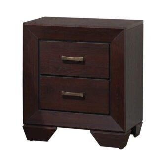 Dark Cocoa Brown 2 Drawer 23.5 in. W Nightstand with Sturdy Hardware...