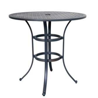 Dark Lava Bronze Round Aluminum 40 in. H Outdoor Bar Table with...