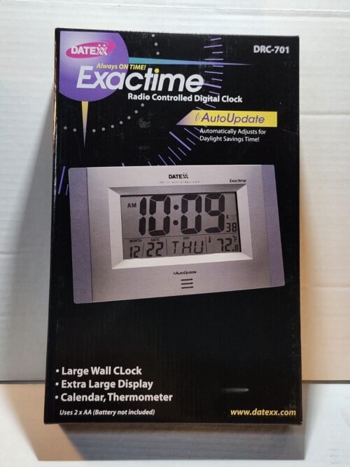 Datexx Large Radio Controlled Wall/Desk Digital Clock # DRC-701