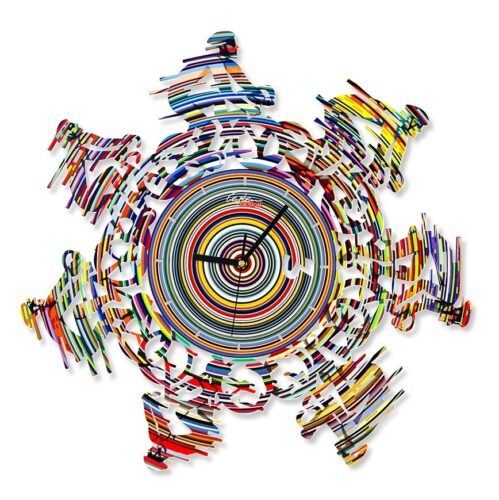 David Gerstein Object Cycling Time clock Decorative wall Clocks Laser cut steel