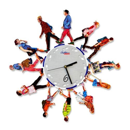 David Gerstein Object Walkers Time Clock Decorative wall Clocks Laser cut steel