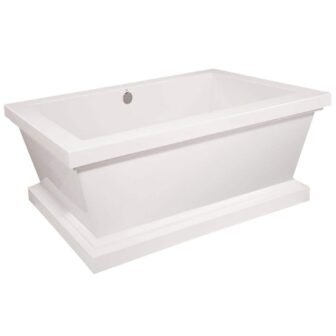 Davinci 6 ft. Acrylic Flatbottom Non-Whirlpool Freestanding Bathtub in White