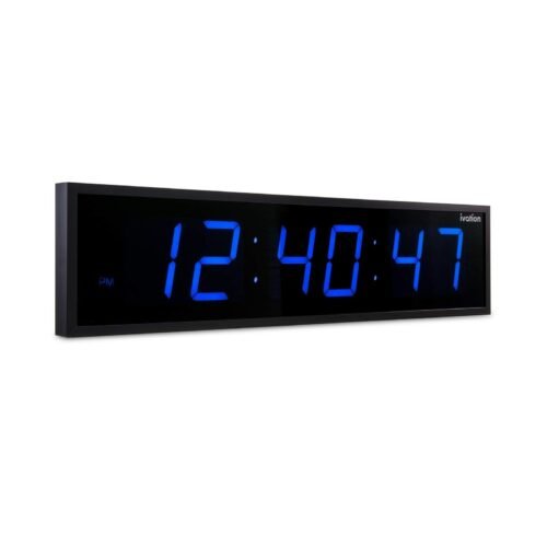 DBTech Huge Large Big Oversized Digital LED Clock, Blue - 36"