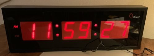 DBTech Large Digital Wall Clock - 24” x 8”