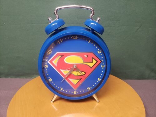 DC Comics SUPERMAN Alarm Clock 12" Tall Jumbo Wall/Desk Nice