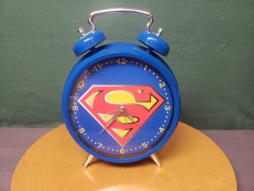 DC Comics SUPERMAN Alarm Clock 12" Tall Jumbo Wall/Desk Nice