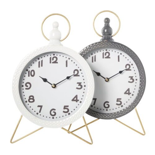 DecMode 16" Multi Colored Metal Clock with Gold Accents Set of 2 Fashionable