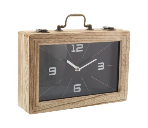 DecMode 8" Black Wood Encased Clock