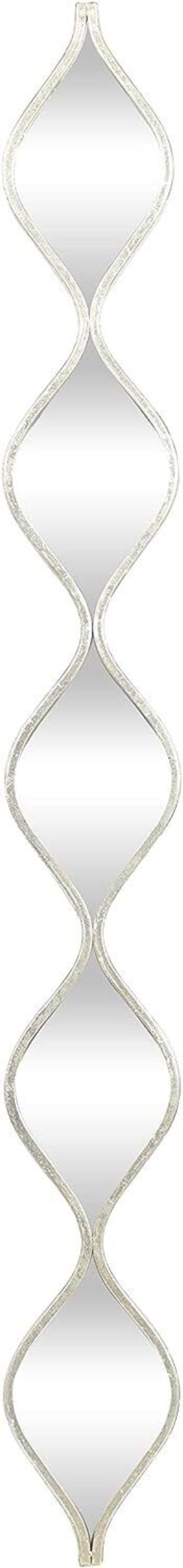 Deco 79 Metal Slim Stacked Chain 5 Layer Wall Mirror with Tear Drop Silver