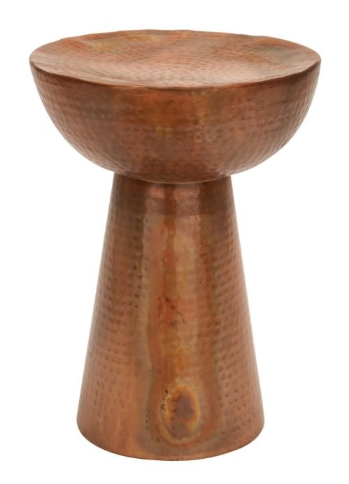 Deco 79 Vintage Metal Round Accent Table, 14 x 14 x 20, Copper