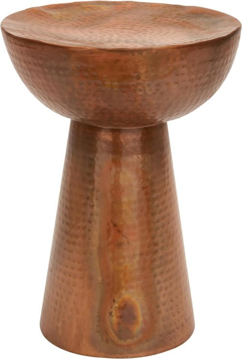 Deco 79 Vintage Metal Round Accent Table, 14 x 14 x 20, Copper