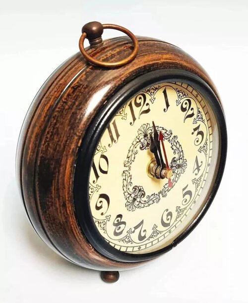 Decorative Antique Wooden Table Clock For Study, Room, Office, Table Gift Item