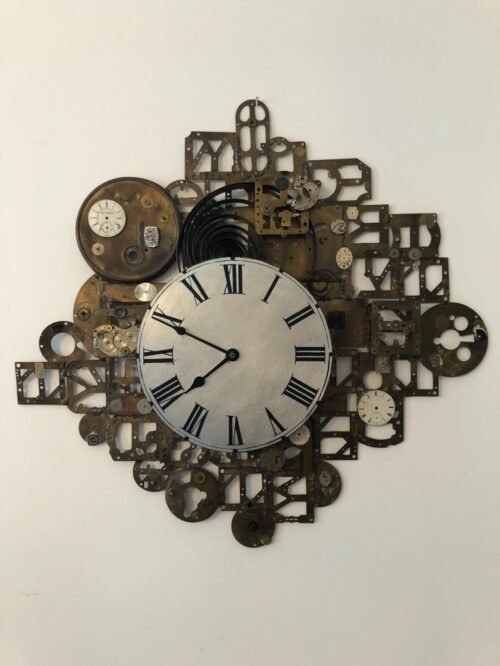 Decorative Clock-Themed Roman Numeral Wall Clock Sculpture