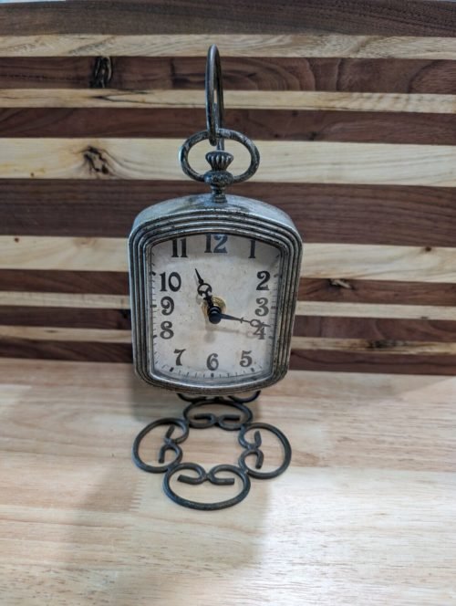 Decorative Clock on Stand, Vintage Inspired Vanity Clock, Pendant Clock w/Stand