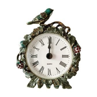 Decorative Mini Table Clock, Vintage Metal Silent Analog Clock Quartz Battery Operated...