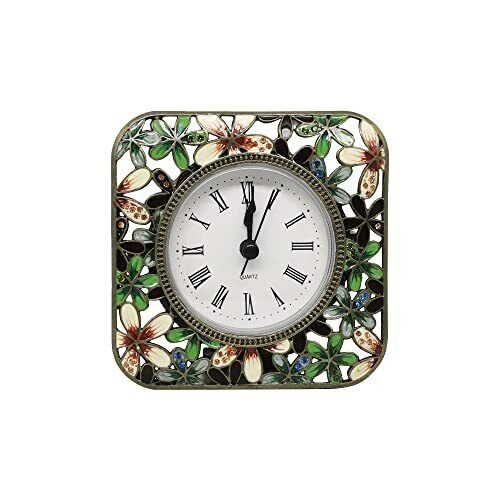 Decorative Mini Table Clock Vintage Metal Silent Analog Clock Quartz Battery Ope