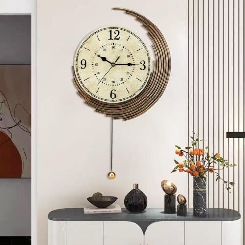 Decorative Wall Clocks with Pendulum,Silent Quality Quartz Movement Battery O...